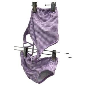 NEW PLANET SEA girl's one piece gingham bathing suit in lilac